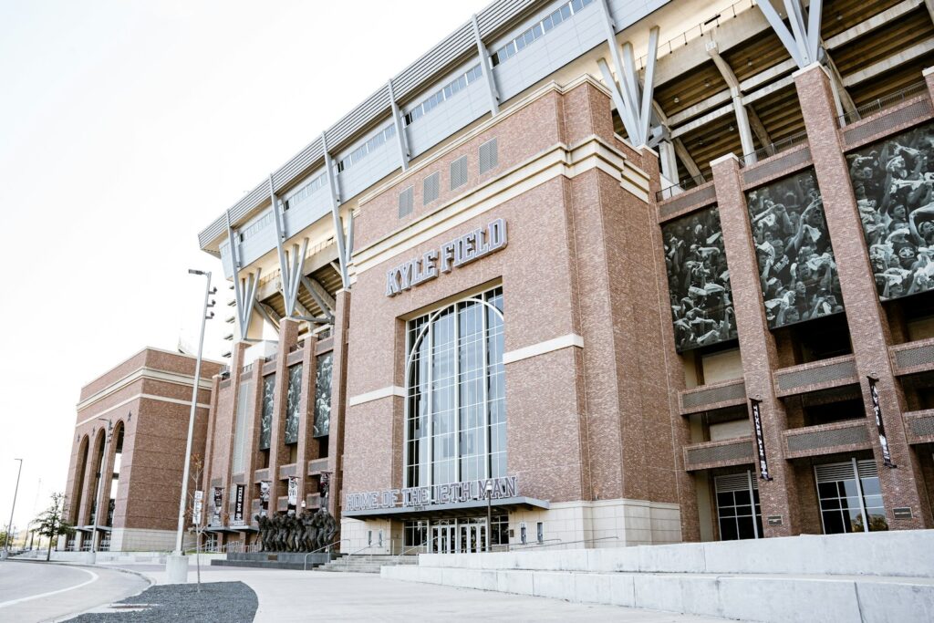 Texas A&M University campus building in College Station, TX